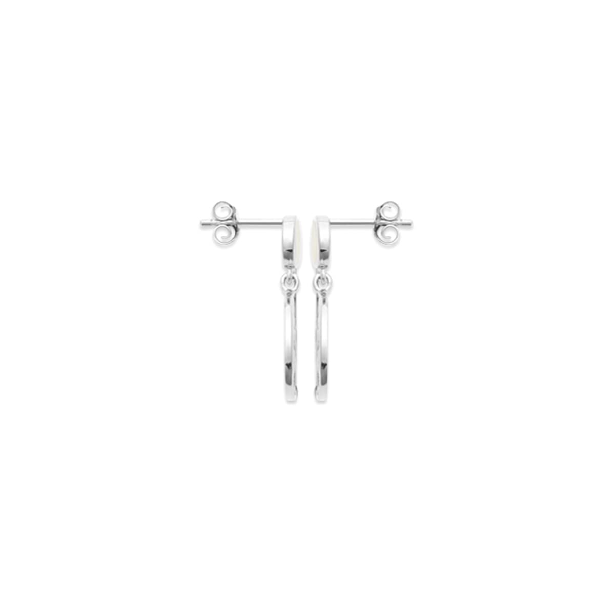 Tamara Mother of Pearl Dangle Earrings in 925 Sterling Silver Plated Rhodium or 18K Gold Plated, view 3