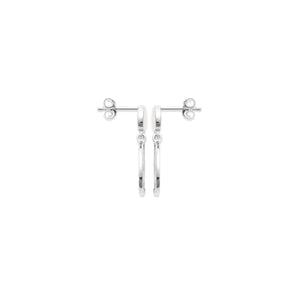 Mystigrey Tamara .925 Sterling Silver Plated Rhodium and Gold Plated Dangle Earrings for Women with Mother of Pearl