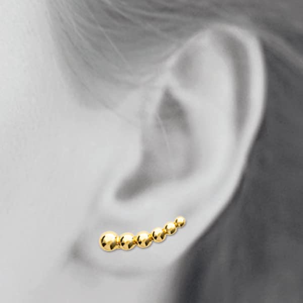 Olivia Climber Earrings in 925 Sterling Silver Plated Rhodium or 18K Gold Plated, view 4