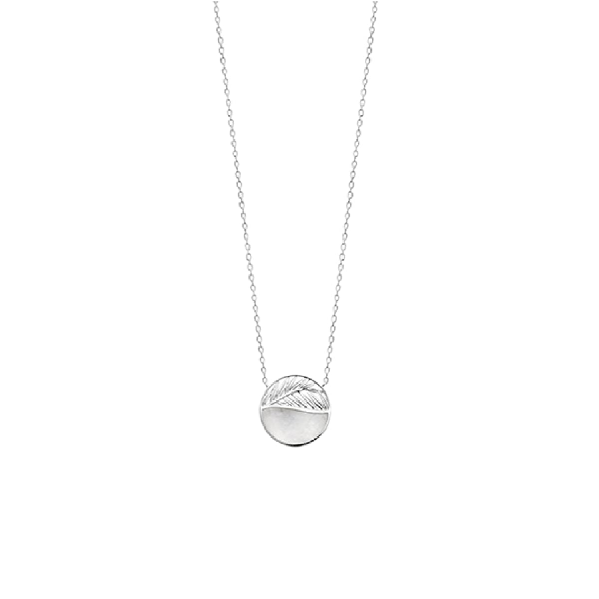 Tamara Mother of Pearl Necklace in 925 Sterling Silver Plated Rhodium or 18K Gold Plated, view 5