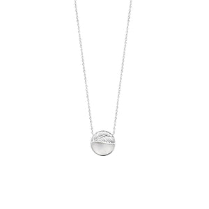 Mystigrey Tamara .925 Sterling Silver Plated Rhodium and 18k Gold Plated Necklace for Women with Mother of Pearl