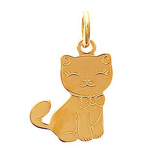 Cat Pendant in 925 Sterling Silver Plated Rhodium or 18K Gold Plated, view 2