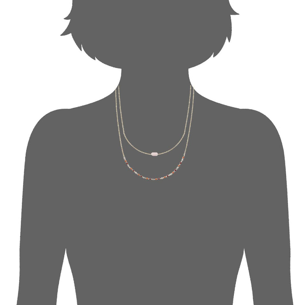 Agatha Double Necklace in 18K Gold Plated, view 15
