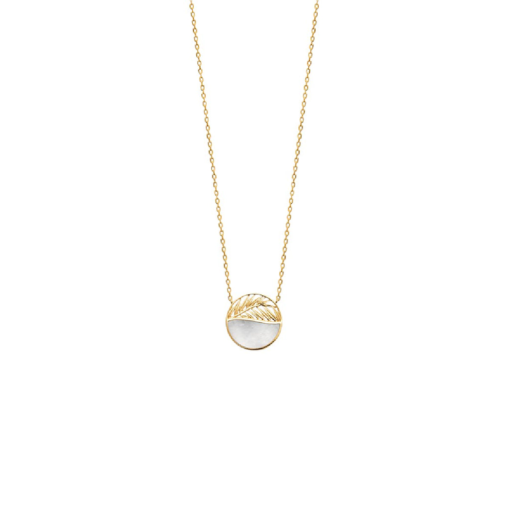 Tamara Mother of Pearl Necklace in 925 Sterling Silver Plated Rhodium or 18K Gold Plated