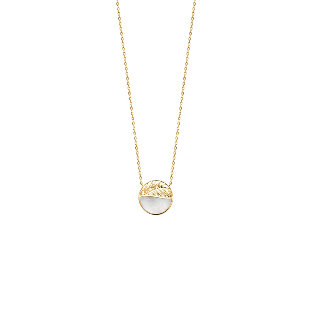 Tamara Mother of Pearl Necklace in 925 Sterling Silver Plated Rhodium or 18K Gold Plated