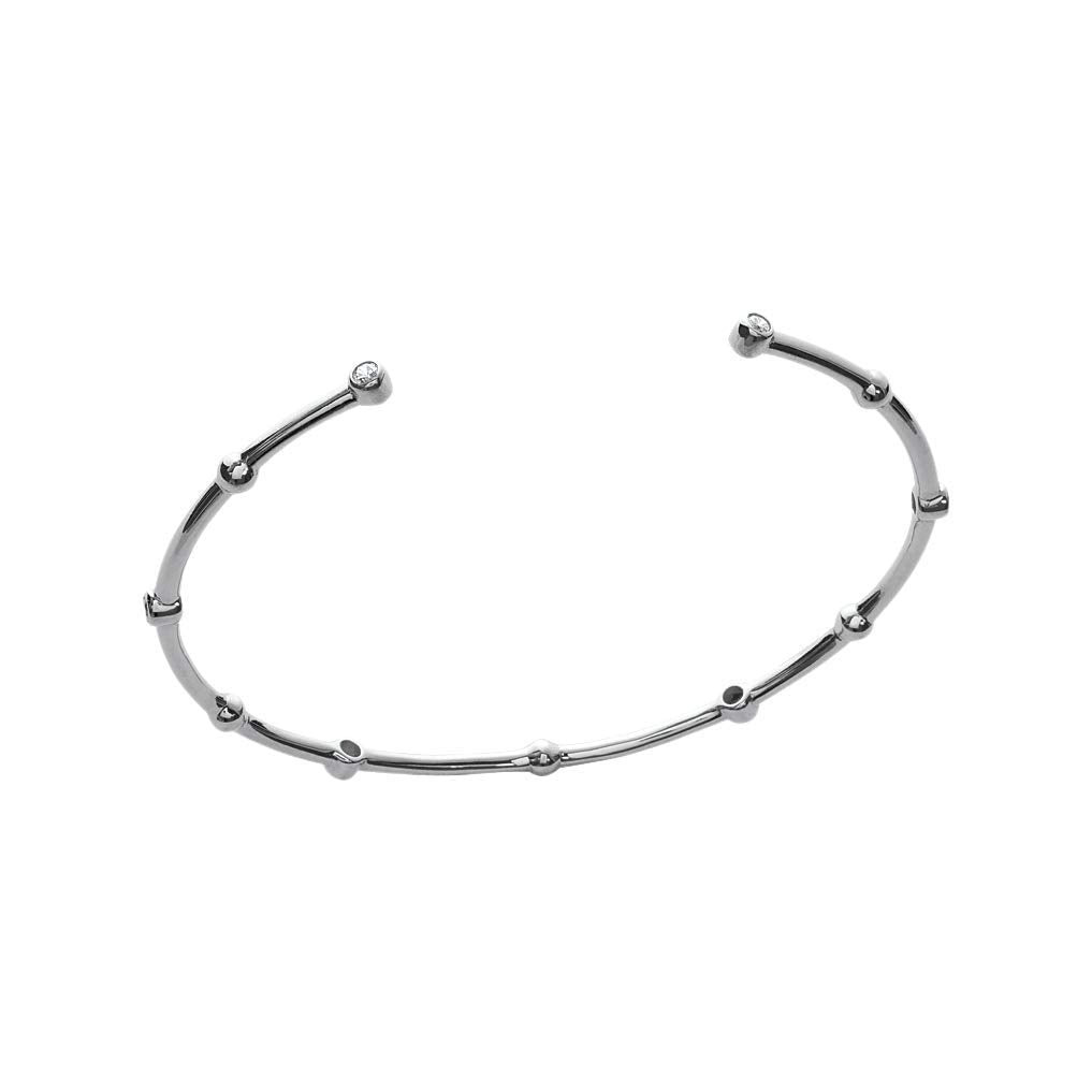 Clover Bangle in 925 Sterling Silver Plated Rhodium or 18K Gold Plated, view 7