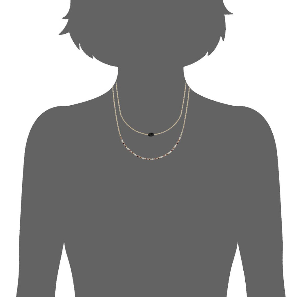 Agatha Double Necklace, 18K Gold Plated