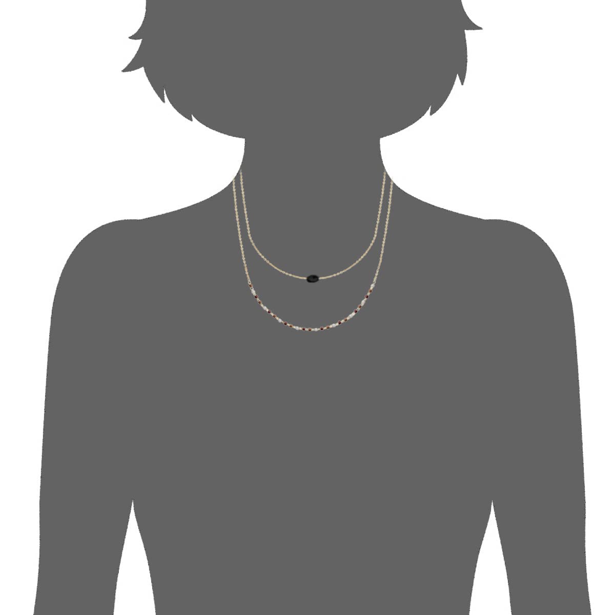 Agatha Double Necklace, 18K Gold Plated