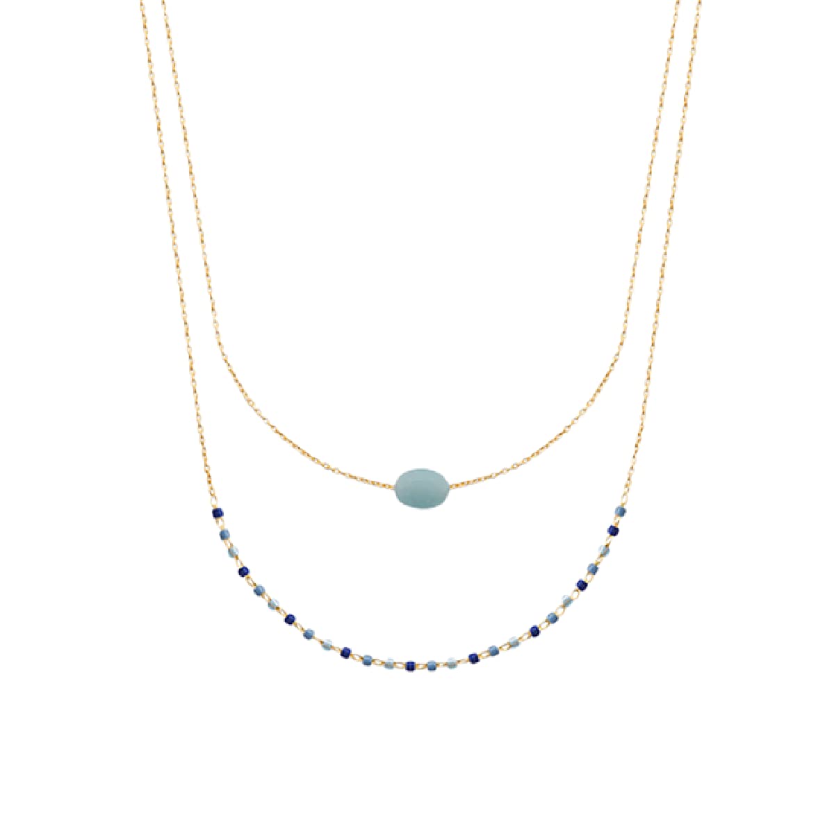 Agatha Double Necklace, 18K Gold Plated