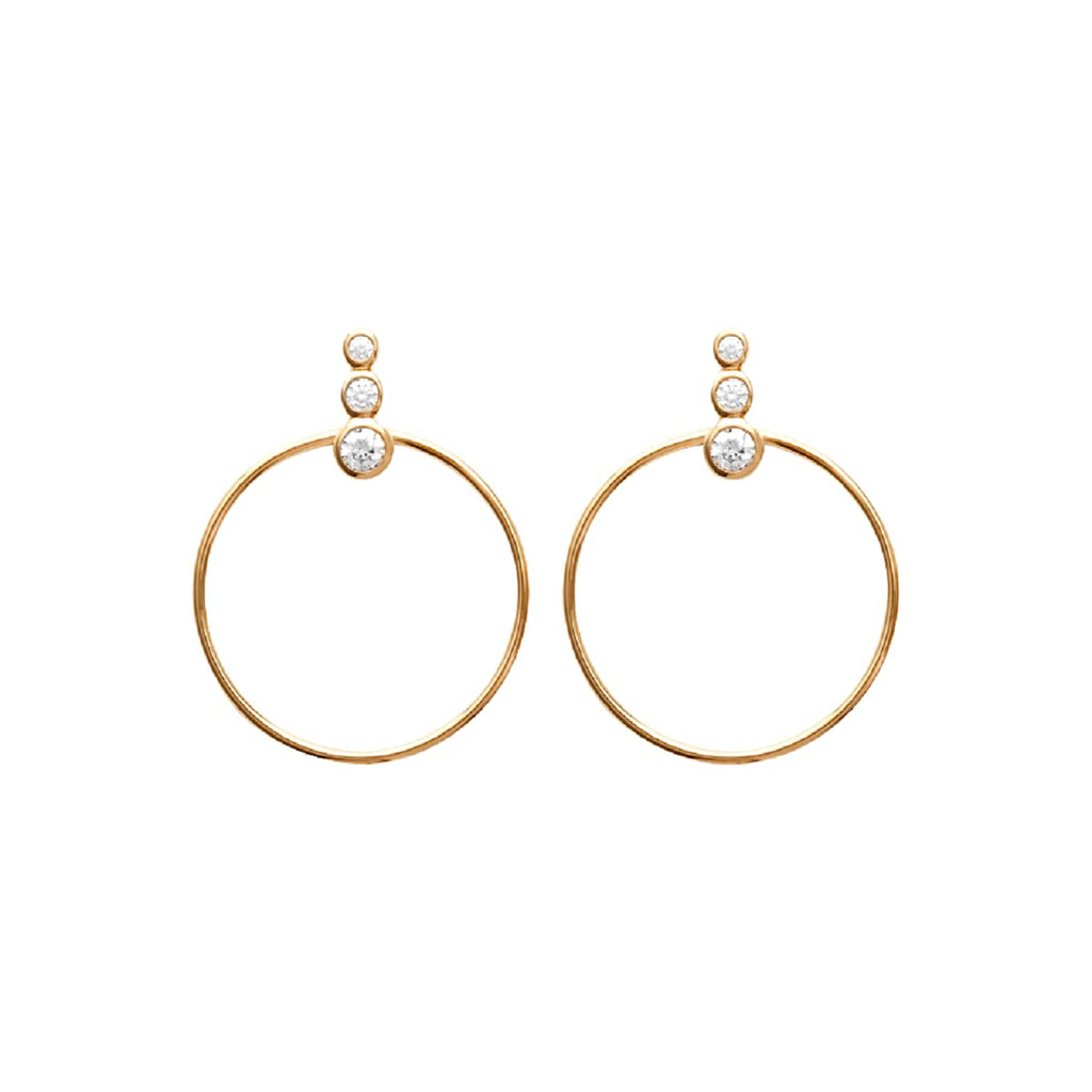 Elizabeth Front Hoop Earrings in 925 Sterling Silver Plated Rhodium