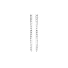 Load image into Gallery viewer, Mystigrey Jackie .925 Sterling Silver Plated Rhodium Long Dangling Earrings for Women with Cubic Zirconia
