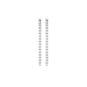 Mystigrey Jackie .925 Sterling Silver Plated Rhodium Long Dangling Earrings for Women with Cubic Zirconia