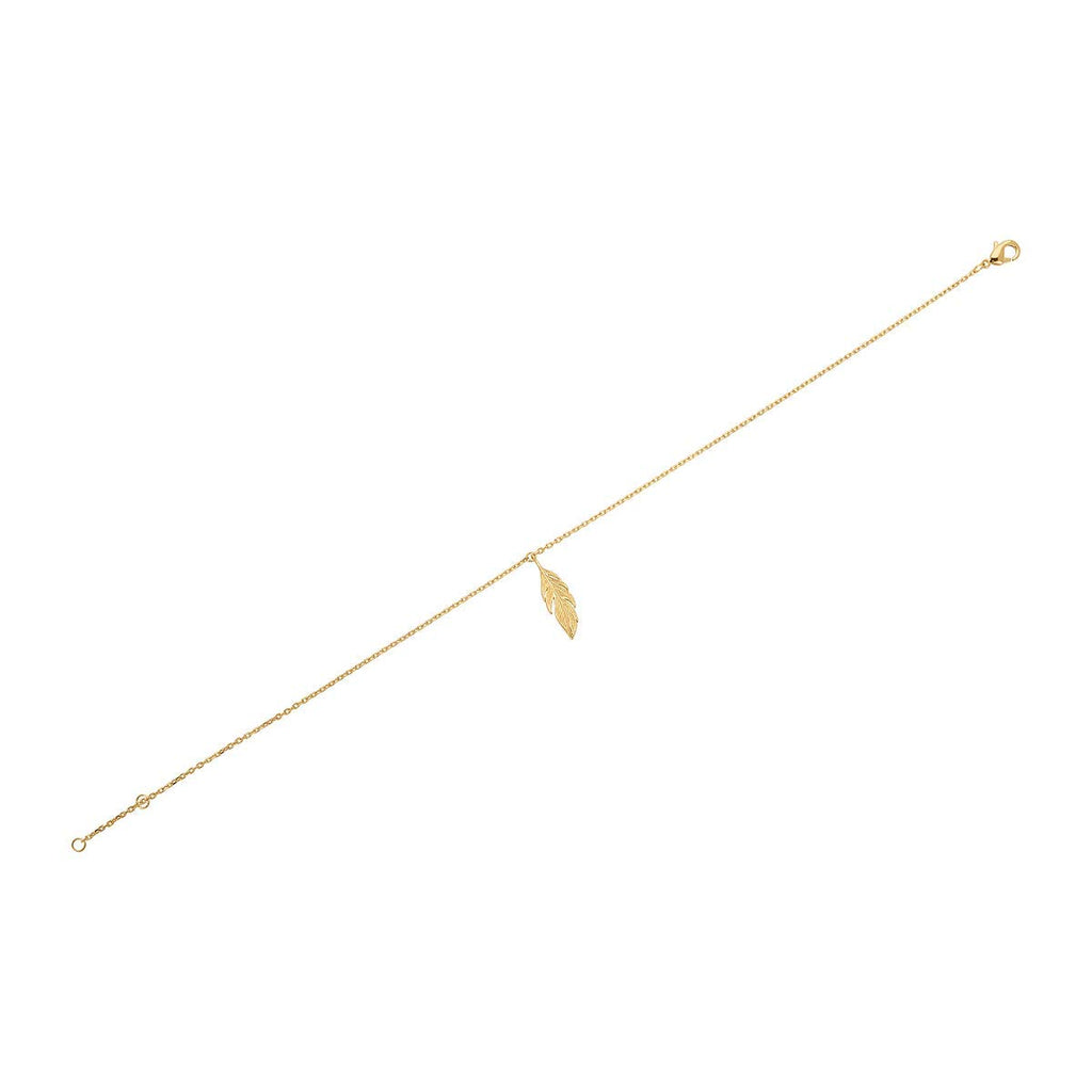 Ariel Feather Anklet in 925 Sterling Silver Plated Rhodium or 18K Gold Plated, view 3