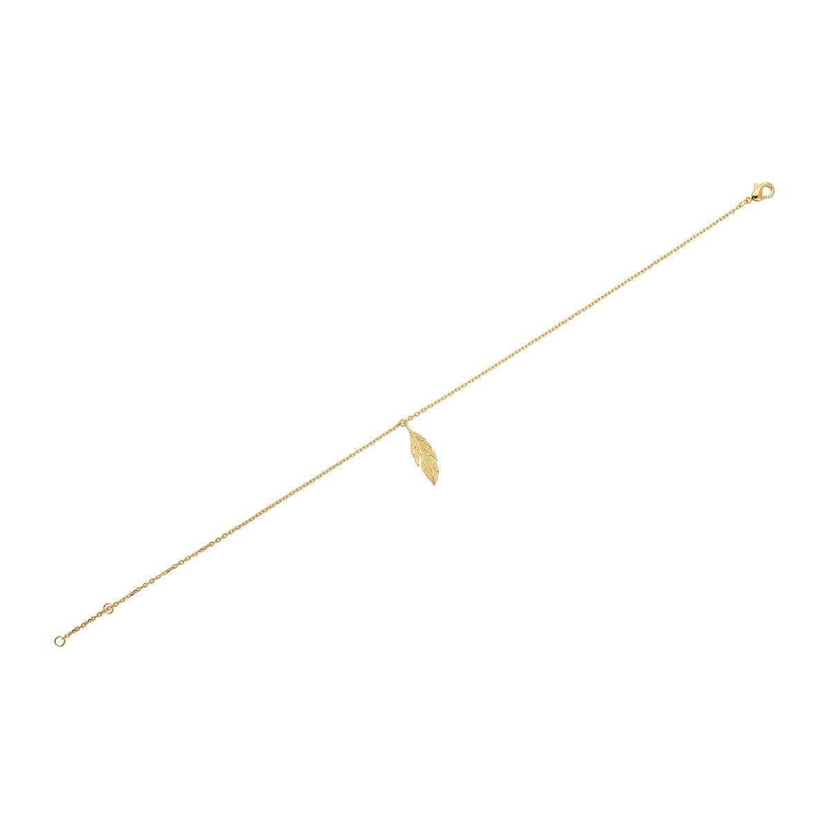 Ariel Feather Anklet in 925 Sterling Silver Plated Rhodium or 18K Gold Plated, view 3