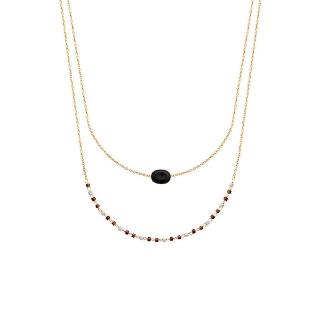 Agatha Double Necklace, 18K Gold Plated