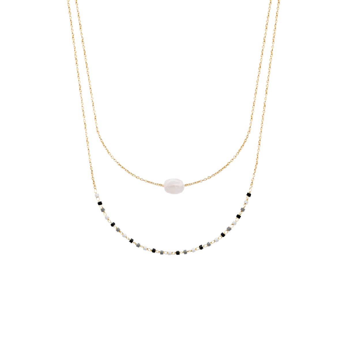 Agatha Double Necklace in 18K Gold Plated
