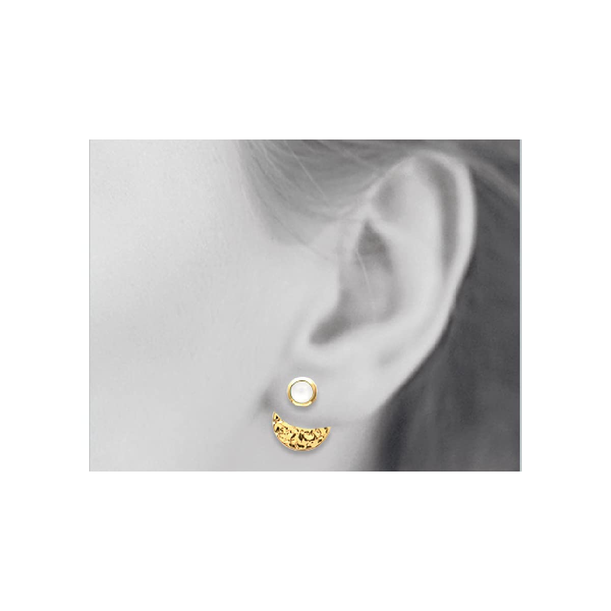 Savannah Moon Stone Earrings in 925 Sterling Silver Plated Rhodium or 18K Gold Plated, view 4