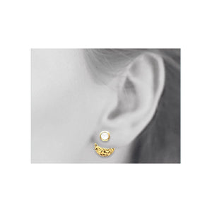 Mystigrey Savannah 18K Gold Plated Earrings for Women with Moon Stone