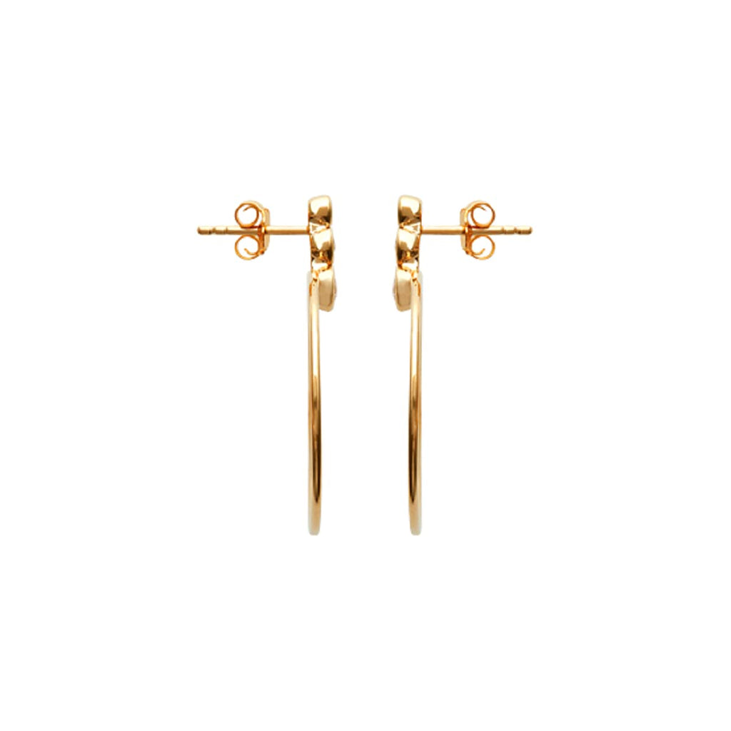 Elizabeth Front Hoop Earrings in 925 Sterling Silver Plated Rhodium, view 2