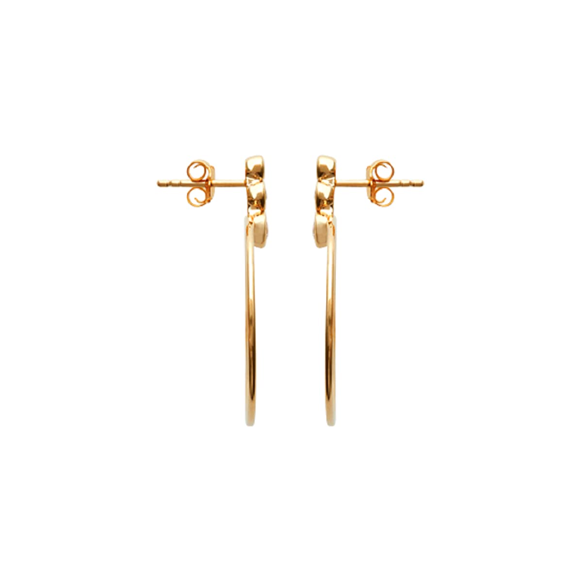 Elizabeth Front Hoop Earrings in 925 Sterling Silver Plated Rhodium, view 2