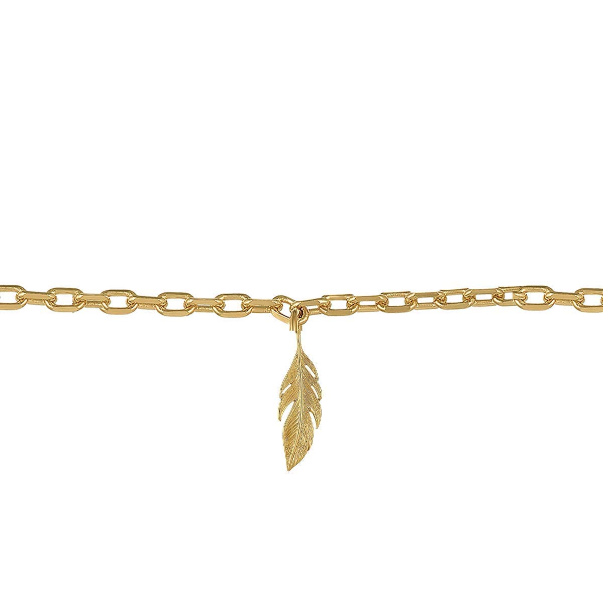 Ariel Feather Anklet in 925 Sterling Silver Plated Rhodium or 18K Gold Plated