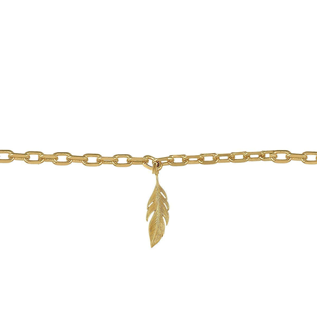 Mystigrey Ariel Feather 18K Gold Plated Anklet