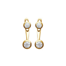 Load image into Gallery viewer, Mystigrey LIberty 18K Gold Plated Jacket Earrings for Women with Cubic Zirconia

