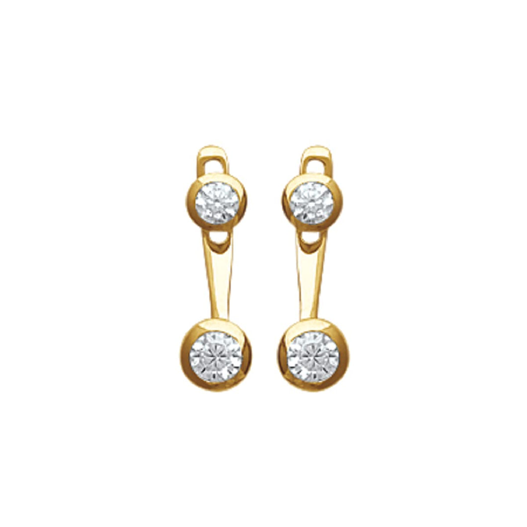 Mystigrey LIberty 18K Gold Plated Jacket Earrings for Women with Cubic Zirconia