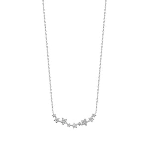 Mystigrey Stella .925 Sterling Silver Plated Rhodium Necklace for Women with Cubic Zirconia