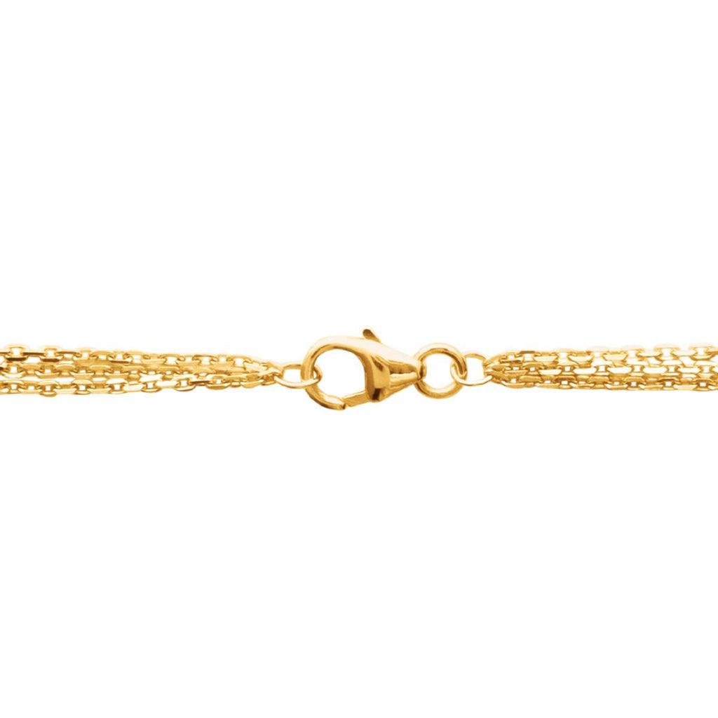 Victoria Triple Chain Necklace in 925 Sterling Silver Plated Rhodium or 18K Gold Plated, view 3