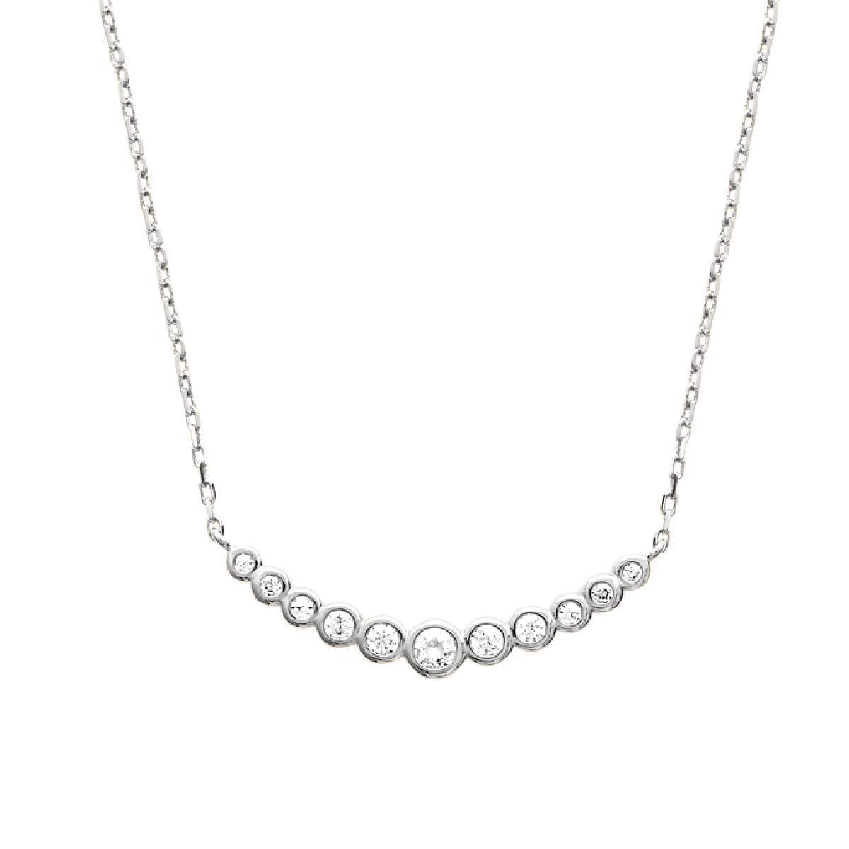 Elizabeth Horizontal Necklace in 925 Sterling Silver Plated Rhodium or 18K Gold Plated, view 7