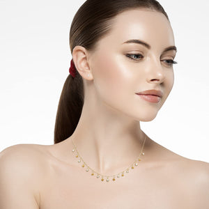 Mystigrey Hannah 18K Gold Plated and .925 Sterling Silver Plated Rhodium Necklace for Women with Cubic Zirconia