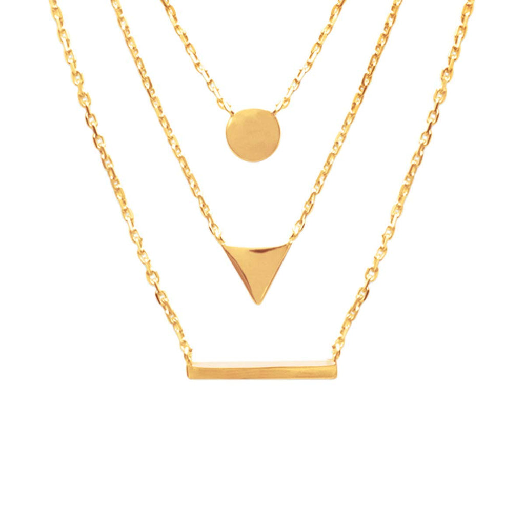 Victoria Triple Chain Necklace in 925 Sterling Silver Plated Rhodium or 18K Gold Plated, view 2