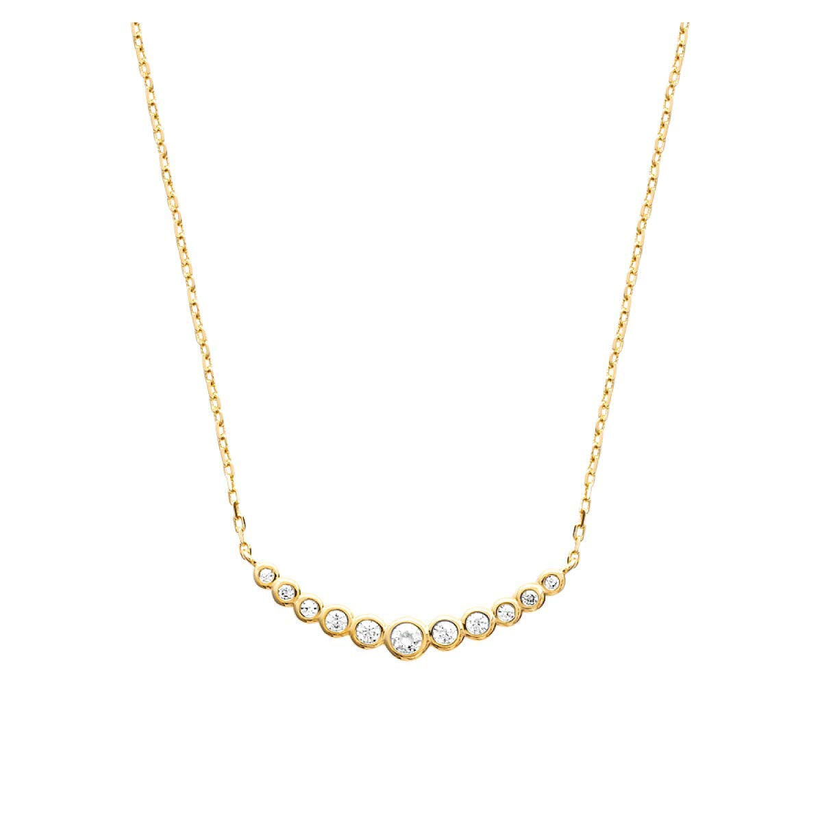 Elizabeth Horizontal Necklace in 925 Sterling Silver Plated Rhodium or 18K Gold Plated