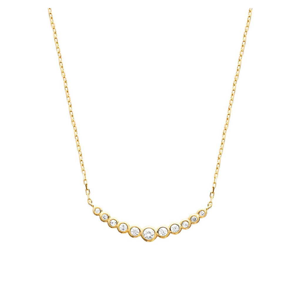 Elizabeth Horizontal Necklace in 925 Sterling Silver Plated Rhodium or 18K Gold Plated