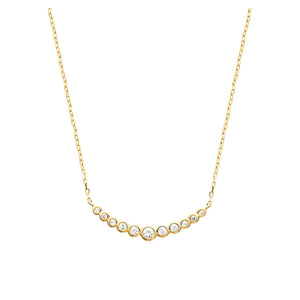 Mystigrey Elizabeth 18K Gold Plated Necklace for Women with Cubic Zirconia -Horizontal