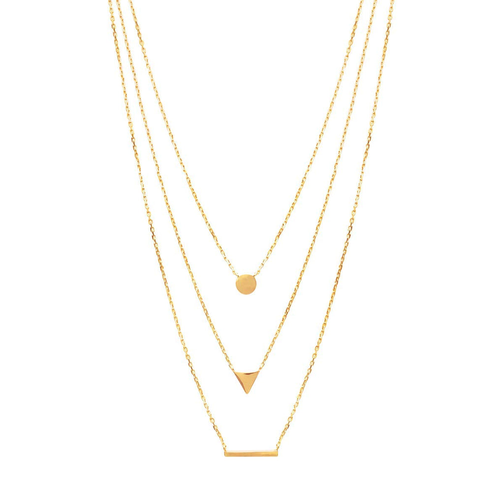 Victoria Triple Chain Necklace in 925 Sterling Silver Plated Rhodium or 18K Gold Plated