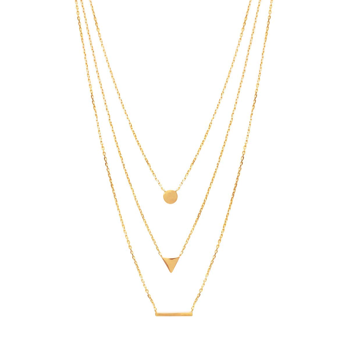 Victoria Triple Chain Necklace in 925 Sterling Silver Plated Rhodium or 18K Gold Plated