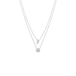 Mystigrey Moon 18K Gold Plated and .925 Sterling Silver Plated Dual Necklace for Women