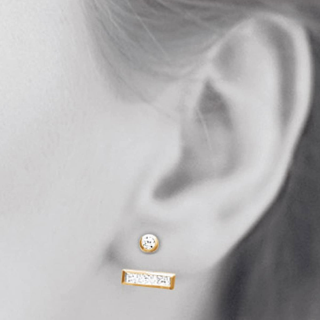 Jessica Jacket Earrings in 925 Sterling Silver Plated Rhodium or 18K Gold Plated, view 9