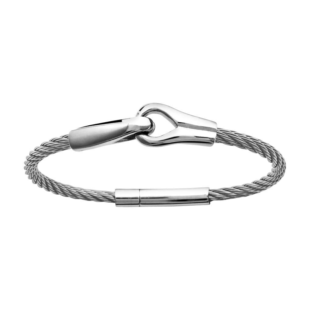 Men's Zachary Bangle in Stainless Steel, view 9