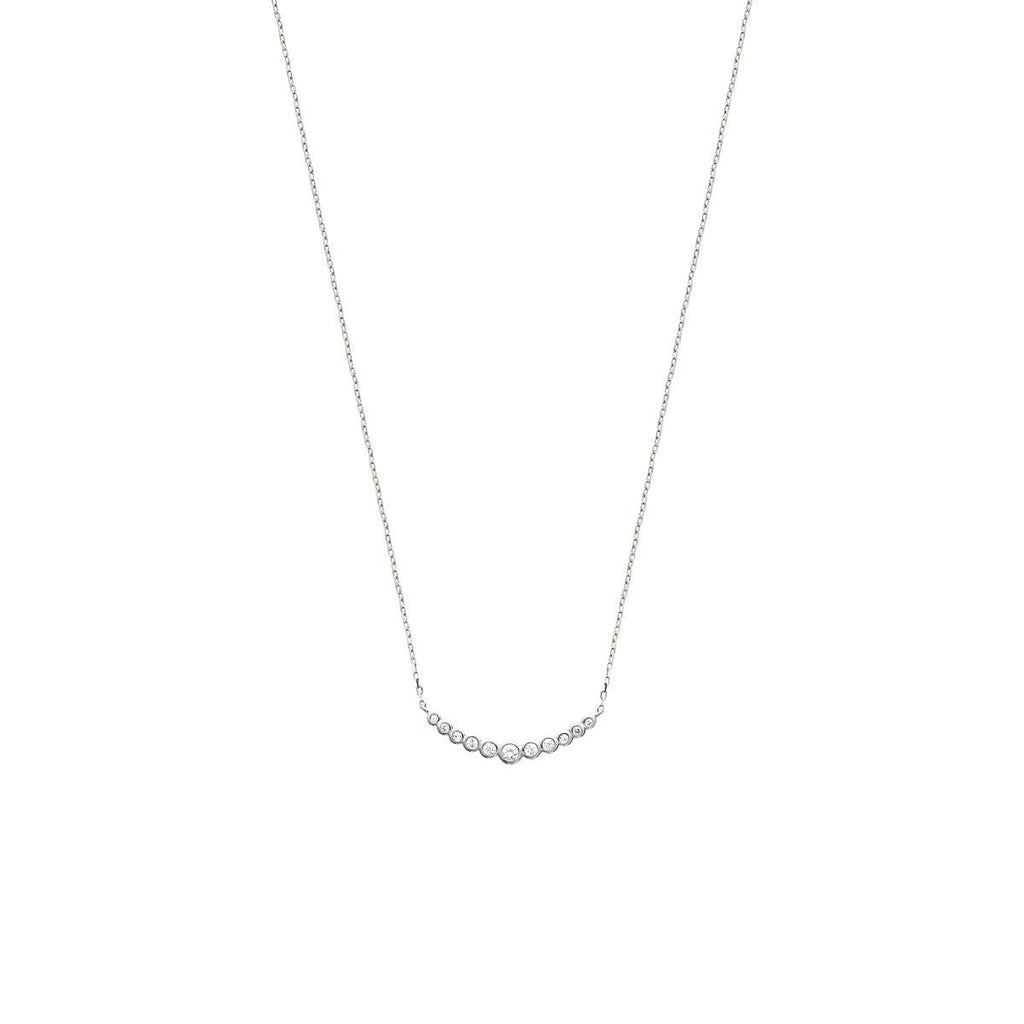 Elizabeth Horizontal Necklace in 925 Sterling Silver Plated Rhodium or 18K Gold Plated, view 8