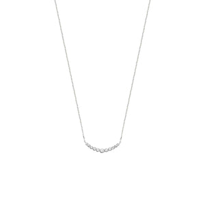 Mystigrey Elizabeth .925 Sterling Silver Plated Rhodium Necklace for Women with Cubic Zirconia - Horizontal