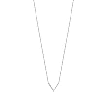 Load image into Gallery viewer, Mystigrey Aria .925 Sterling Silver Plated Rhodium V Necklace
