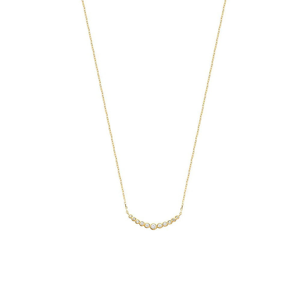Elizabeth Horizontal Necklace in 925 Sterling Silver Plated Rhodium or 18K Gold Plated, view 2