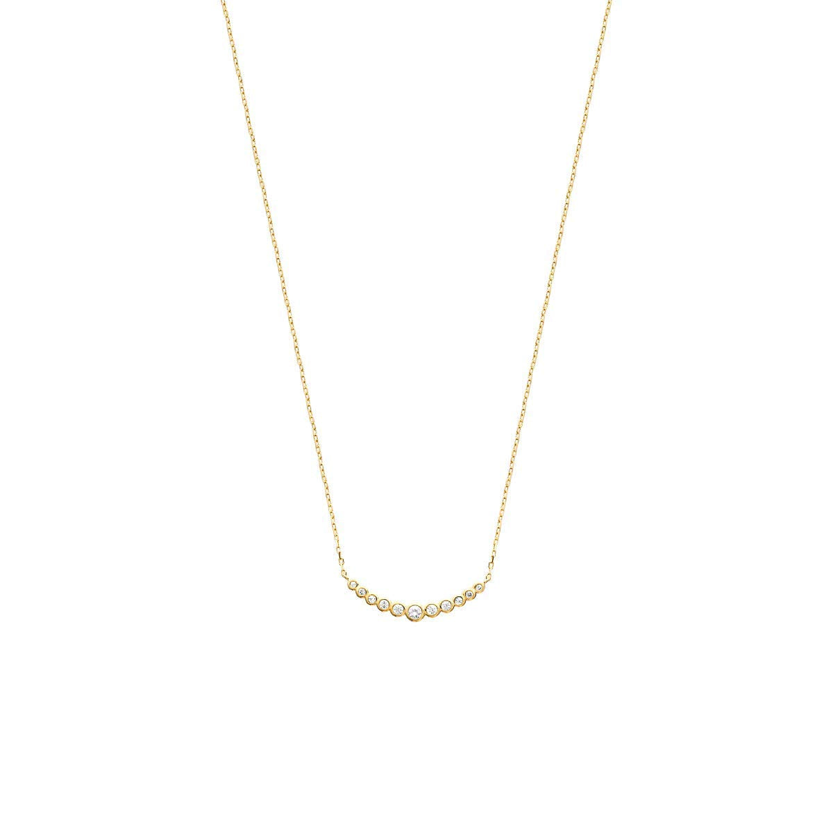 Elizabeth Horizontal Necklace in 925 Sterling Silver Plated Rhodium or 18K Gold Plated, view 2