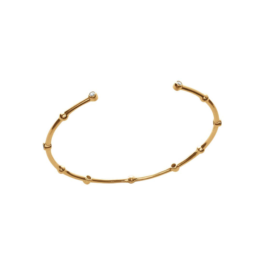Mystigrey Clover 18K Gold Plated Bangle for Women with cubic zirconia