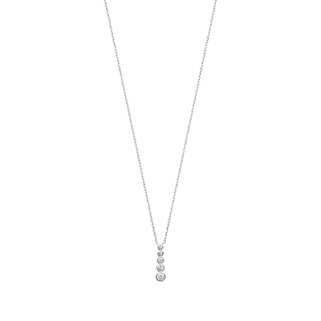 Elizabeth Vertical Necklace in 925 Sterling Silver Plated Rhodium or 18K Gold Plated, view 7