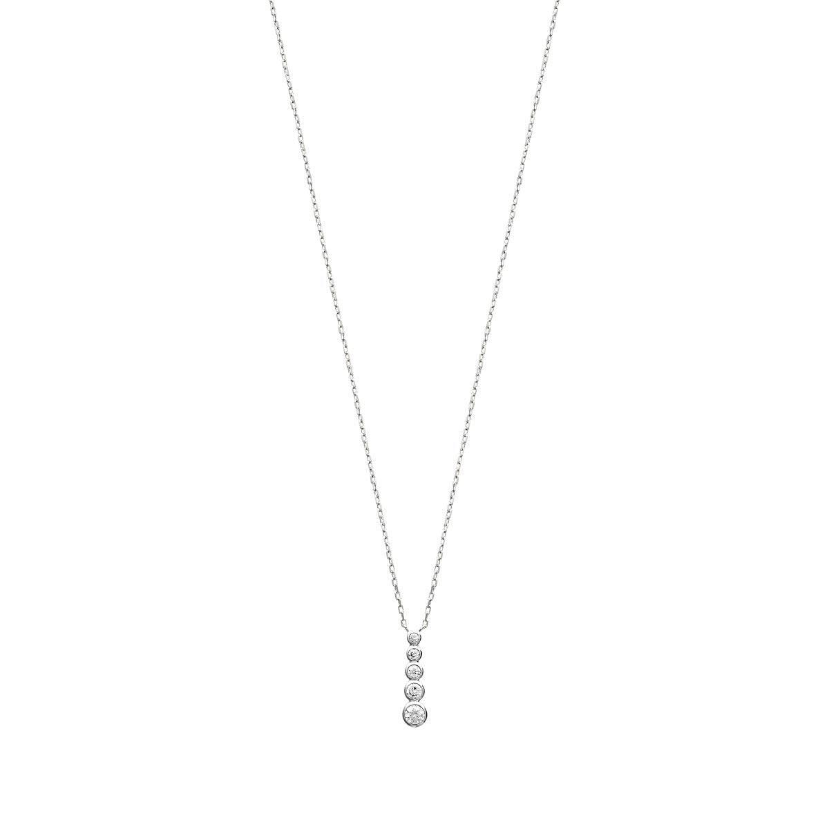 Elizabeth Vertical Necklace in 925 Sterling Silver Plated Rhodium or 18K Gold Plated, view 7