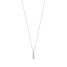 Load image into Gallery viewer, Mystigrey Elizabeth .925 Sterling Silver Plated Rhodium Necklace for Women with Cubic Zirconia - Vertical

